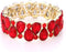 Molie Youfir Bridal Austrian Crystal Teardrop Knot Elastic Stretch Bracelet for Brides Wedding Party...