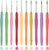 MTGHYARE 10 Small Sizes Lace Crochet Hooks Set 0.5mm - 2.75mm Ergonomic Soft Grip Handle Crochet Hook Needles Thread Crochet Hooks Yarn Lace Knitt...