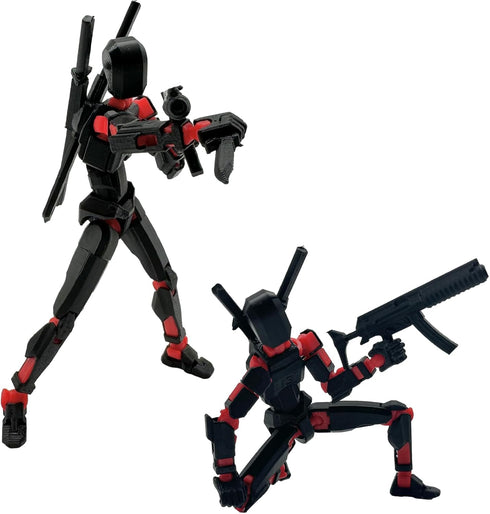 (Assembly Completed) 3D Printed Figure 5.54-inch Dummy13 with Weapon Expansion Set, Full Body Mechanical Movable Toy, Desk Decoration. (Black)...