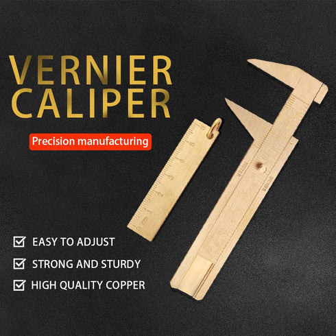 Mini Brass 80mm Double Scale Caliper Portable Sliding Measurement Tool for Measuring Gemstones and Jewelry Components Bead (1PC Caliper and 1pc 60...