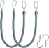 BEL AVENIR Curtain Rope Tiebacks, Drapery Rope Holdbacks with 2 Metal Screw Hooks, 1 Pair - Light Blue...