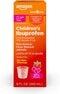 Amazon Basic Care Children's Ibuprofen Oral Suspension, 100 mg per 5 mL, Pain Reliever and Fever Reducer, Berry Flavor, For Sore Throat, Headache ...