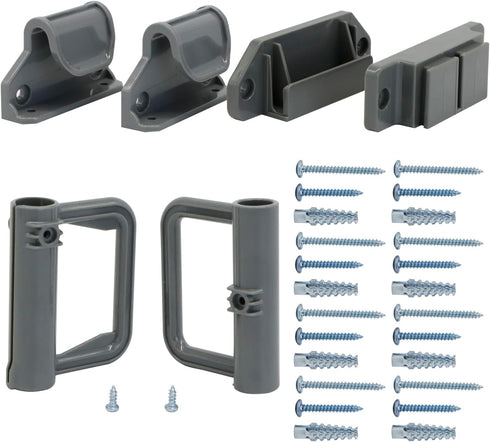 Retractable Baby Gate Hardware, Pet Gate with Cat Door Wide Baby Gate Replacement Parts Kit, Long Baby Gate Full Set Wall Mounting Accessories - B...