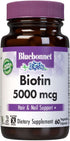 Bluebonnet Nutrition Biotin 5000 mcg, Hair & Nail Support*, Non-GMO, Vegan, Kosher Certified, Gluten-Free, Soy-Free, Dairy-Free, 60 Vegetable Caps...