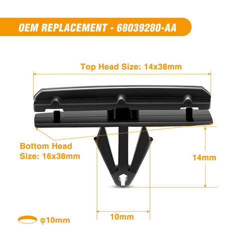GOOACC 60Pcs Blind Rivet Fender Flare Rocker Moulding Bumper Shield Retainer Clip Assortment 6506007AA 68039280-AA 6030441 Replacement for Jeep Wr...