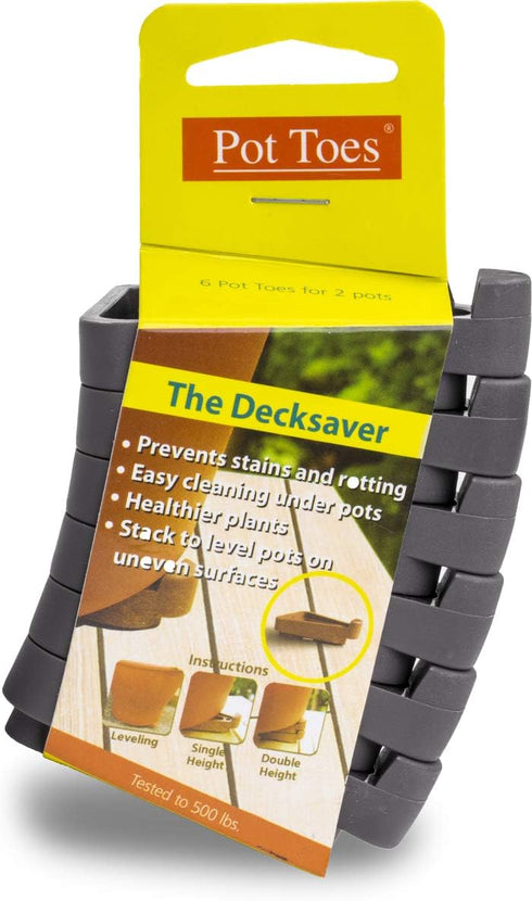 Bosmere SPT-06DGCS, Dark Gray (Pack of 6) Pot Toes...