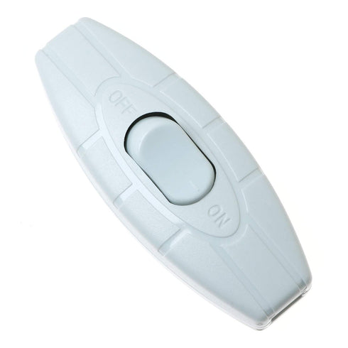 E-outstanding Inline Cord Switch 2 PCS On/Off White Button Inline Cord Switch for Table Lamp Desk Light Bed Lamp 3A 125V AC...