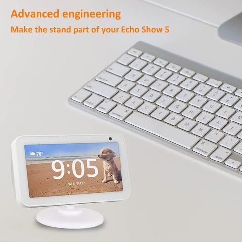 Stand for Echo Show 5 (1st Gen and 2nd Gen) | Adjustable Design to Improve Viewing Angle | Magnetic,Swivel and Tilt Accessory for Alexa Smart Disp...