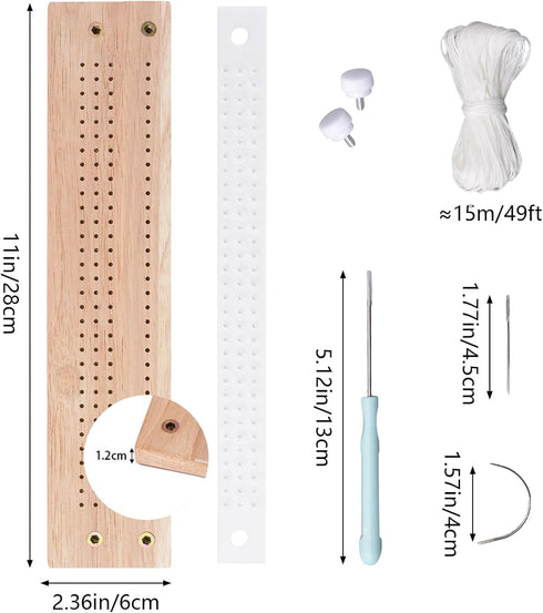 URROMA Wooden Punch Needle Tool, Punch Needle Kit Punch Needle Tool Kits for DIY Craft Journal Scrapbook Binding...