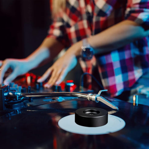45 Record Adapter for Turntable RPM Record Player for 7 Inch Vinyl Record Players Turntables Solid Aluminum Dome (Black)...