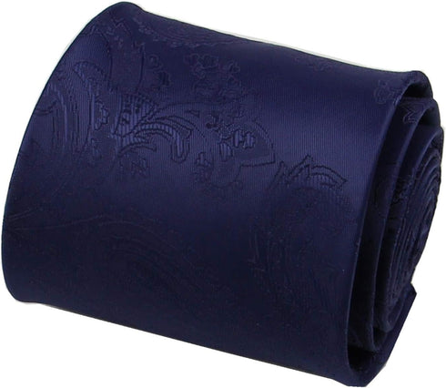 Mens Silk Paisley Tie Set:Necktie and Pocket Square-(Available in Standard 58-inch and 63-inch Extra Long) (Standard 58", Navy Blue)...