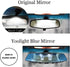 Car Rear View Mirror, 12" Wide Angle Universal Curve Convex Rearview Mirror Interior Clip On Original Mirror (Blue Mirror)...