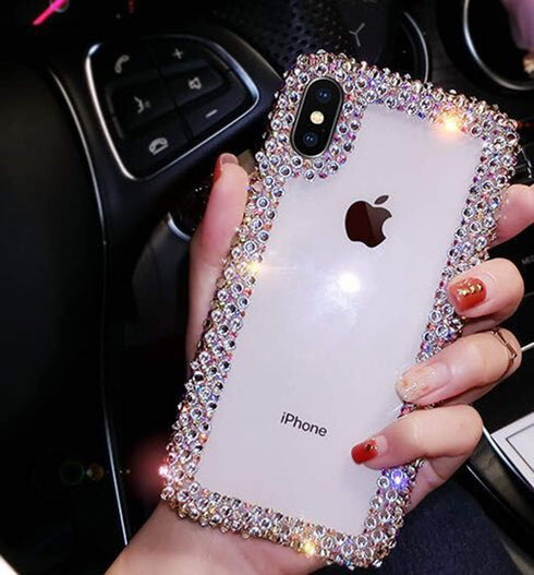 iPhone XS/X/10 Clear 3D Glitter Sparkle Bling Case - Luxury Shiny Crystal Rhinestone Diamond Bumper Protective Cover...