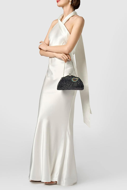 BABEYOND 1920s Flapper Peacock Clutch - Gatsby Sequined Evening Handbag Beaded Bag for Prom Cocktail Party...