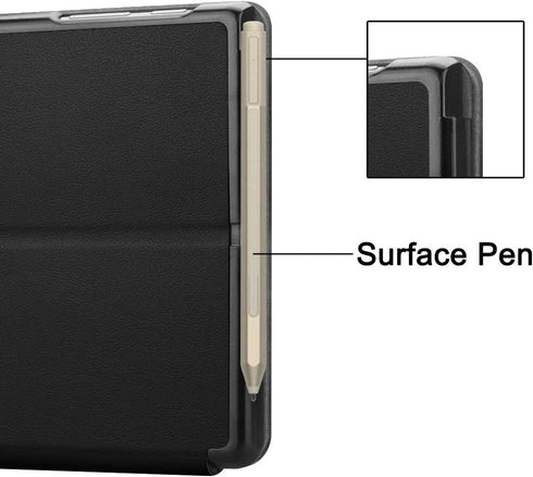 Case for Surface Go 4 2023 /Go 3 2021 /Go 2 2020 /Surface Go 2018, Slim Fit Leather Smart Case Cover with Pencel Holder for Microsoft Surface Go B...