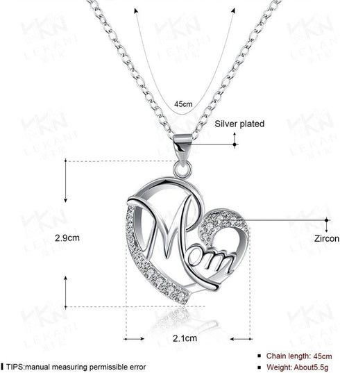 ShiQiao Spl Gifts for Mom Mother Necklace Pendant Sterling Silver for Women Love Heart Mom Birthday Gifts...