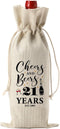 PKW Funny 21st Birthday Wine Bag, 21 Year Old Birthday Decorations for Her Women Him, 21st Birthday Gifts for Her Wine Bag, Twenty-one Years Old B...