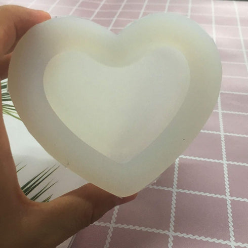 Szecl 2Ps 3D Heart Silicone Molds for Epoxy Resin Small Mirror Heart Shape Smooth and Full Crafts Crystal Resin Molds Handmade Love DIY Jewelry Ma...