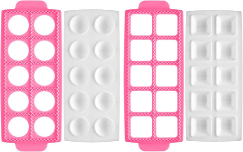 Ravioli Maker 2 Set Large Ravioli Cutter Ravioli Press Set Round Ravioli Mold and Cutter Square Ravioli Mold Ravioli Stamp for Kitchen Home Raviol...