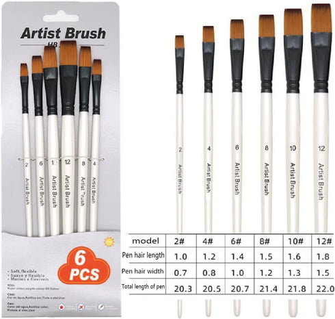 Brush Set, 4 Packs of 24 Nylon Brushes, Suitable for Professional Sets of Multi-Purpose Oil Painting Watercolor Artists, Miniature Details and Roc...