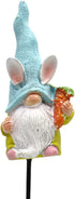 Needzo Miniature Spring Garden Gnome Statue Lawn Picks, Pastel Gnomes with Bunny Ears, Outdoor Home Easter Decorations, Gifts for Gardeners and Ou...