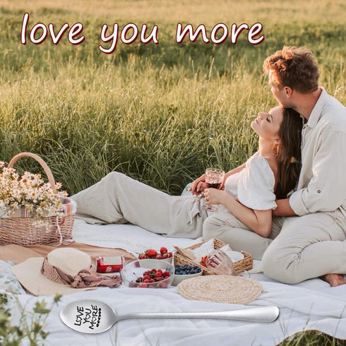 Love You More Spoon Gifts for Husband Wife Boyfriend Girlfriend Anniversary Valtines Day Gifts Daughter Son Mom Dad Coffee Spoons Birthday Gift Co...
