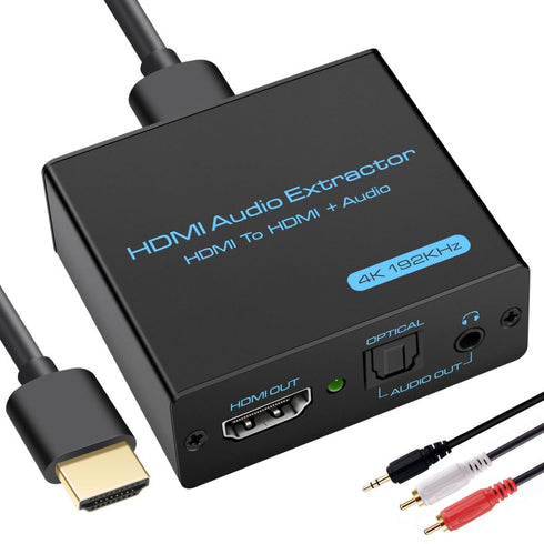 VPFET HDMI Audio Extractor 4K HDMI to Optical 3.5mm AUX Audio Adapter Splitter Converter Support HDCP Digital DTS 5.1 PCM...