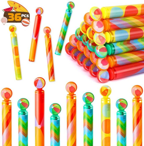 SCIONE 36 Pack Mini Bubble Wands, Beach Ball Bubbles Party Favors for Kids, Goodie Bag Stuffers, Summer Bubble Wands Treasure Box Toys, Classroom ...