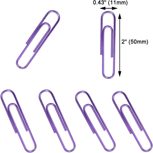 Paper Clips, 100PCS 2" Paper Clips Large?50MM), Durable & Rust Resistant Coated Paper Clips, Large Paper Clips Great for Office, School and Person...