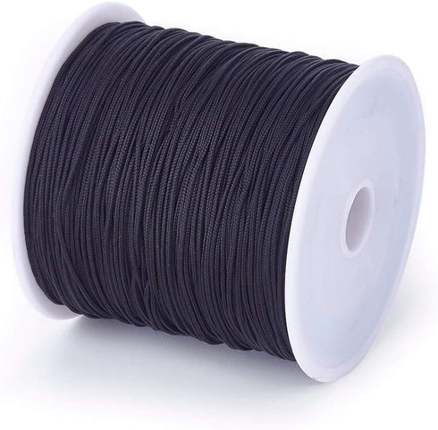 Cheriswelry 100Yard 0.8mm Braided Nylon Cord Black Beading String Thread Roll Lift Shade Cord for Jewelry Making Kumihimo Knotting Wrapping Beadin...