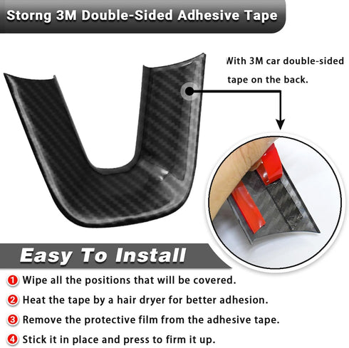 Carbon Fiber Steering Wheel Trim for for Dodge Durango 2014-2021, Dodge Charger Challenger 2015-2021, Jeep Grand Cherokee SRT8 2014-2021 Steering ...