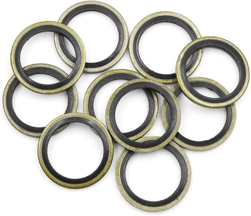 X AUTOHAUX 10pcs Engine Oil Crush Washers Drain Plug Gaskets 18mm ID. 25mm OD. for Car...