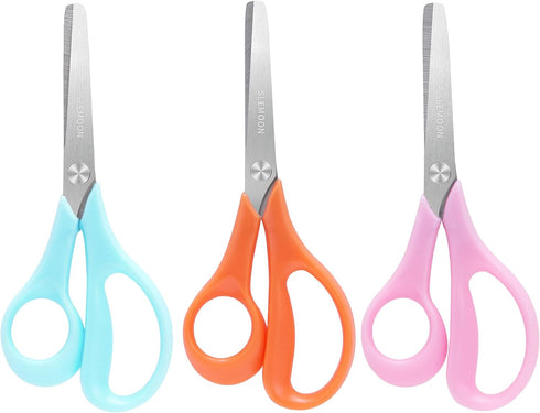 5.5" Left Handed Scissors for Kids Ages 3-5 Preschool Craft Supplies Toddler Safety Scissors,3 Bulk Small Child Scissor All Purpose...