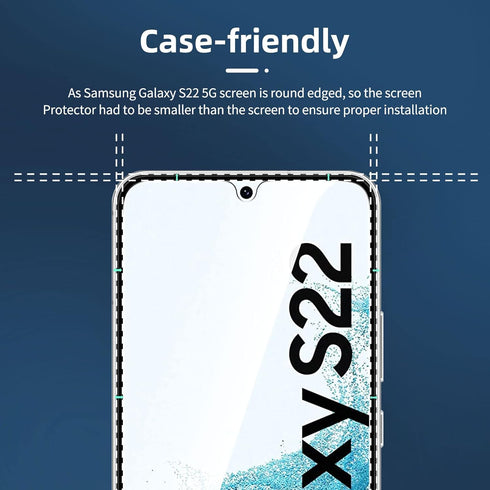 NEW'C [3 Pack Designed for Samsung Galaxy S22 5G, Screen Protector Tempered Glass, Case Friendly Anti Scratch Bubble Free Ultra Resistant...
