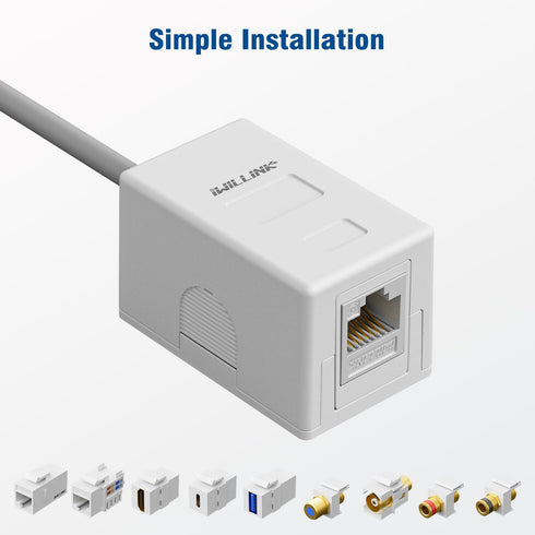 iwillink 1-Port Keystone Jack Surface Mount Box, White 5-Pack...