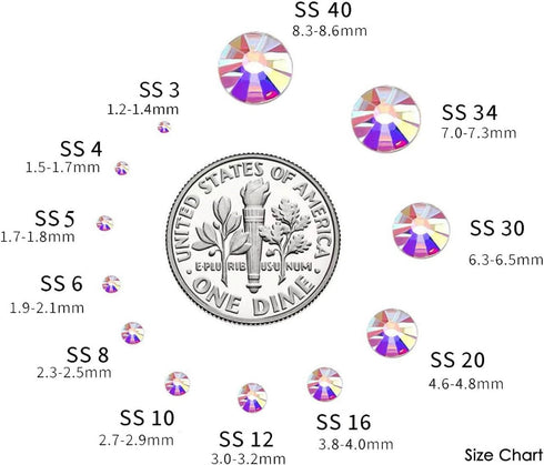 Glue Fix Crystal Flatback Rhinestones Glass Diamantes Gems for Crafting Nail Art Crafts Decorations Clothes Shoes 1.4mm (ss3 2880pcs, Crystal AB)...