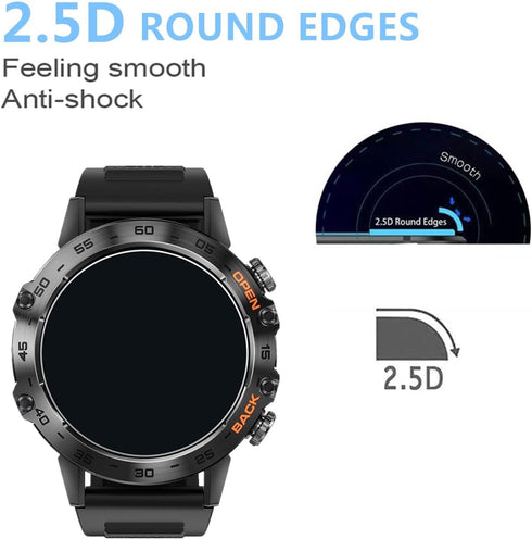 Compatible for SUNKTA K52 1.39" Military Smart Watch Screen Protector (3 Pack) 9H Tempered Glass Film Compatible for EIGIIS/PDDOEIL/ESFOE/LIGE/JUG...