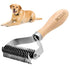 Pet Dematting Comb, Deshedding Brush for Dogs & Cats, Undercoat Rake for Dogs with Stainless Steel Blades, Dog Comb for Matted Hair, Easy to Use D...
