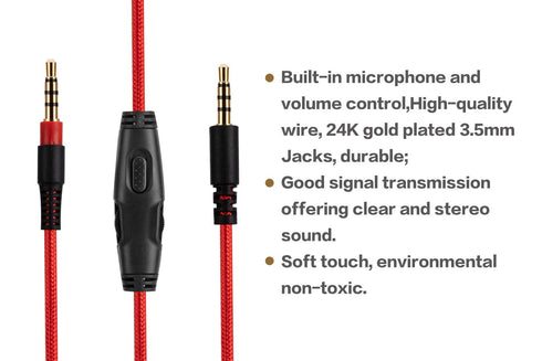 UNCLE LIGHT Cloud Alpha Replacement Cable, Compatible with HyperX Cloud Alpha Gaming Headsets, 3.5mm Headsets Aux Cord, Inline Mute, Volume Contro...