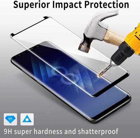 Galaxy S8 Plus Screen Protector, 3 Pack Tempered Glass Screen Protecto?3 Pack ?3D Glass 9H Hardness Tempered Glass Screen Protector for Samsung Ga...