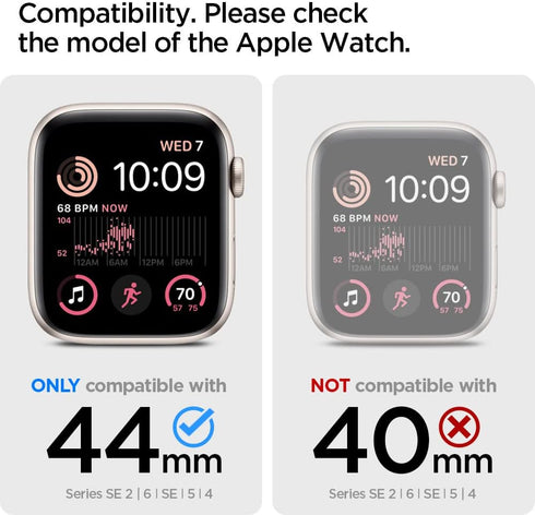Spigen Ultra Hybrid Designed for Apple Watch Case with Screen Protector for Series SE2/6/SE/5/4 (44mm) - Crystal Clear...
