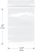 Plymor 1.5" x 2" (Case of 1,000), 2 Mil Zipper Reclosable Plastic Bags...