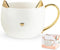 Pinky Up Chloe Cat Ceramic Coffee Mug, Tea Cups, Travel Mugs for Cappuccino, Latte, Hot Chocolate, Milk, Herbal Teas, 12 oz, Set of 1, White...