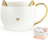 Pinky Up Chloe Cat Ceramic Coffee Mug, Tea Cups, Travel Mugs for Cappuccino, Latte, Hot Chocolate, Milk, Herbal Teas, 12 oz, Set of 1, White...