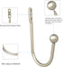Curtain Holdback, 4 Pcs Wall Mounted Drapery Tiebacks with Screws, Heavy Duty Metal Decorative Window Drapery Holder Curtain Hook, Silver...
