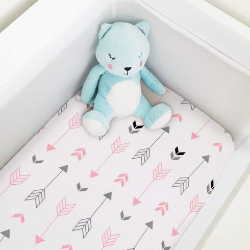 Stretch Fitted Bassinet Sheet Set BROLEX 2 Pack Cradle Sheets for Bassinet Pad/Mattress,Unisex Boys Girls,Ultra Soft,Pink Arrow...