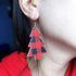 Buffalo Plaid Leather Earrings Necklace Bracelet Set, Classic Plaid Pattern Christmas Jewelry Set for Women...