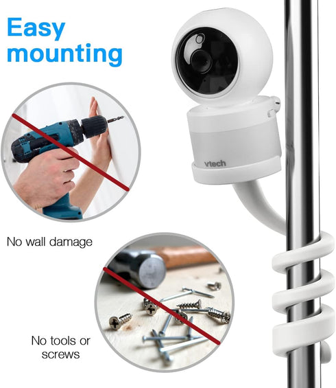 Baby Monitor Mount for VTech VM5463/RM5764HD /RM5864HD/ RM7764HD/BM3800/BM4700/ BM5600/ BM5700 Baby Monitor Versatile Twist Mount Without Tools or...