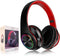 Bluetooth Over Ear Headphones, Foldable LED Stereo Headphones with Built-in Microphone, Noise-Cancelling Wireless Headset for PC/Smart Phone/TV (B...