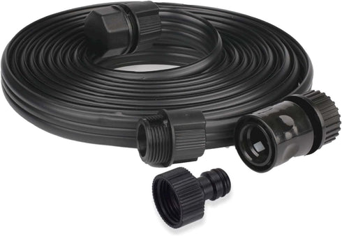PVC Flat Sprinkler Hose with Garden Hose Quick Connector 3/4" GHT Fittings, Irrigation Soaker Hose, Drip Hose, Save Water (15FT, Black)...
